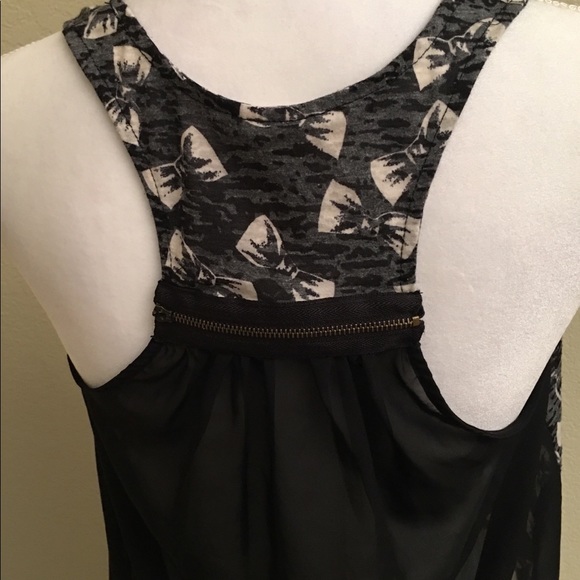 Self Esteem Hi Low Zipper Detail Razor Bk SZ Med - Picture 3 of 8